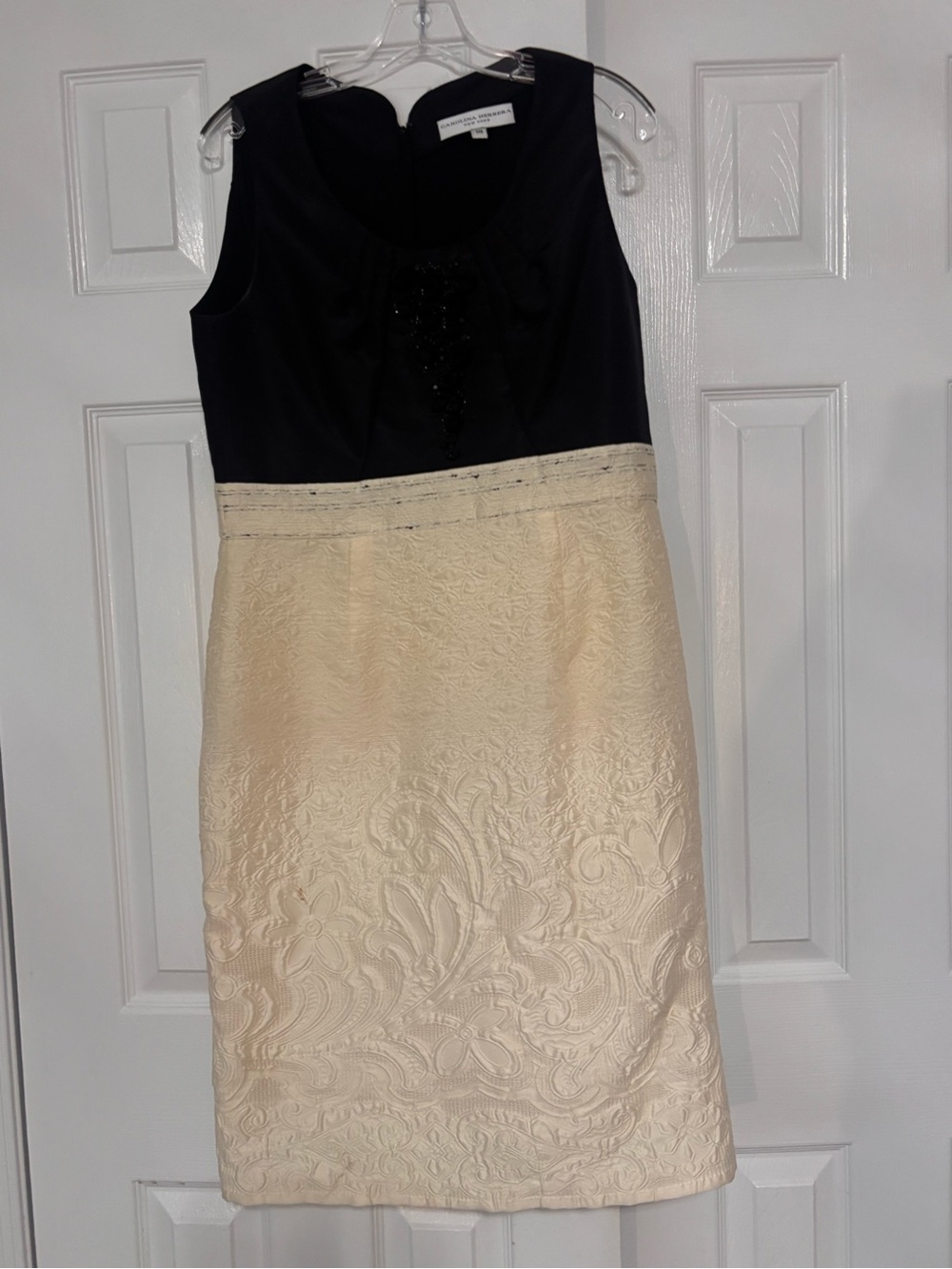Carolina Herrera silk and beaded sheath dress size 10